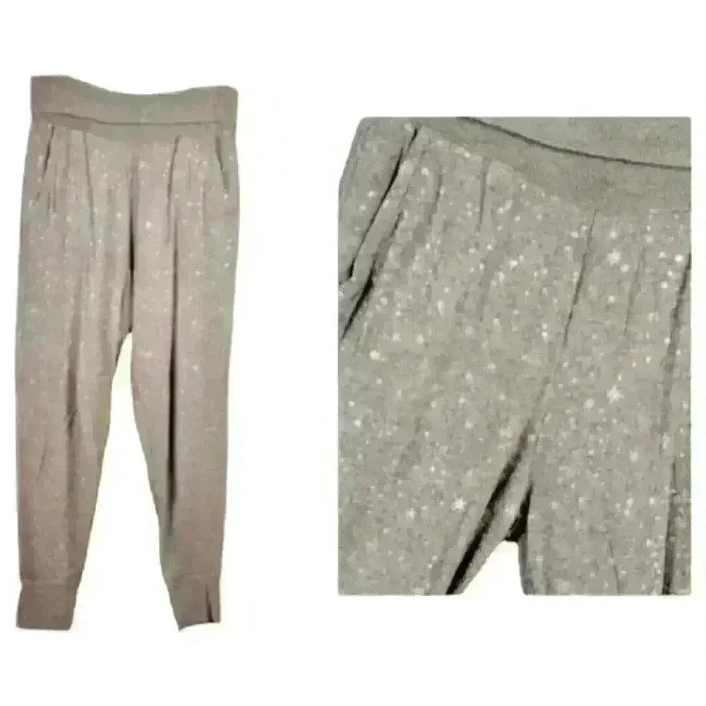 AERIE Womans GREY Lounge pants PJ Pajama sweatpants Fleece Pockets size Sm